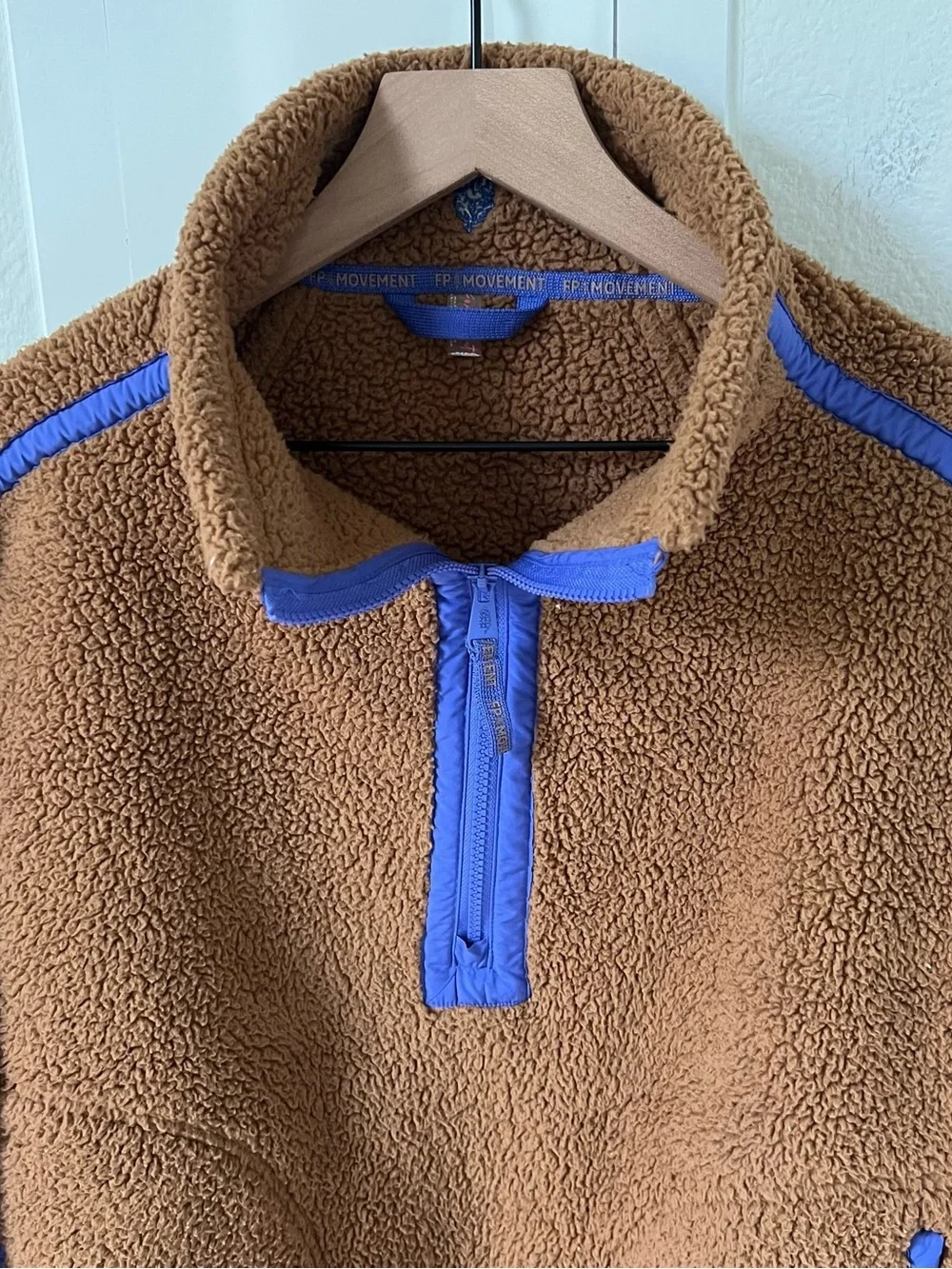 Free People Mountain High Half-Zip Fleece Pullover in Brown Twig Combo